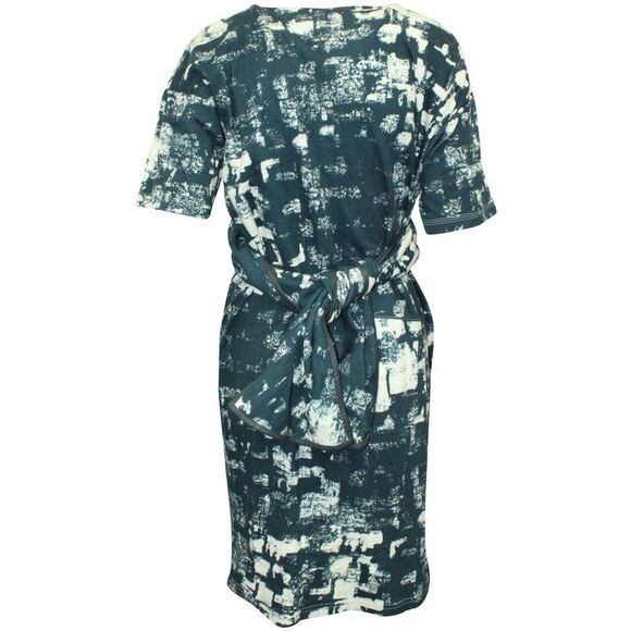 Celine Wrap Midi Dress in Teal Cotton